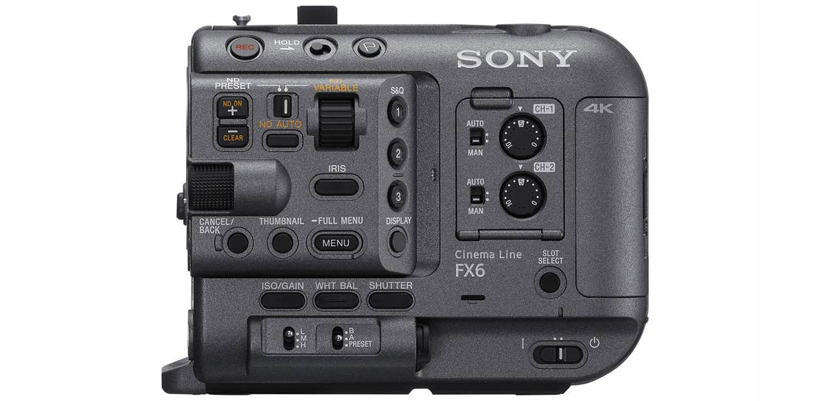 Side view of the Sony FX6 body. Image source: Sony